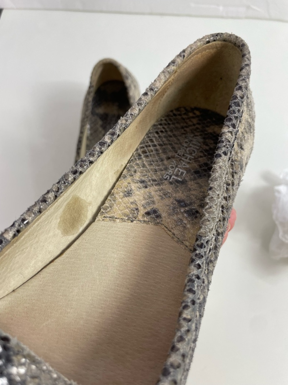 MICHAEL‎ Michael Kors Snake-Print Low Block Heel Loafers in Gray and Black - Picture 14 of 14